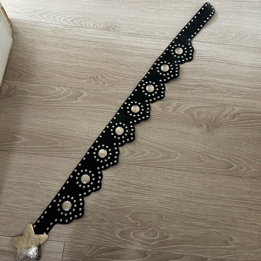 Free People Black and Silver Studded Belt